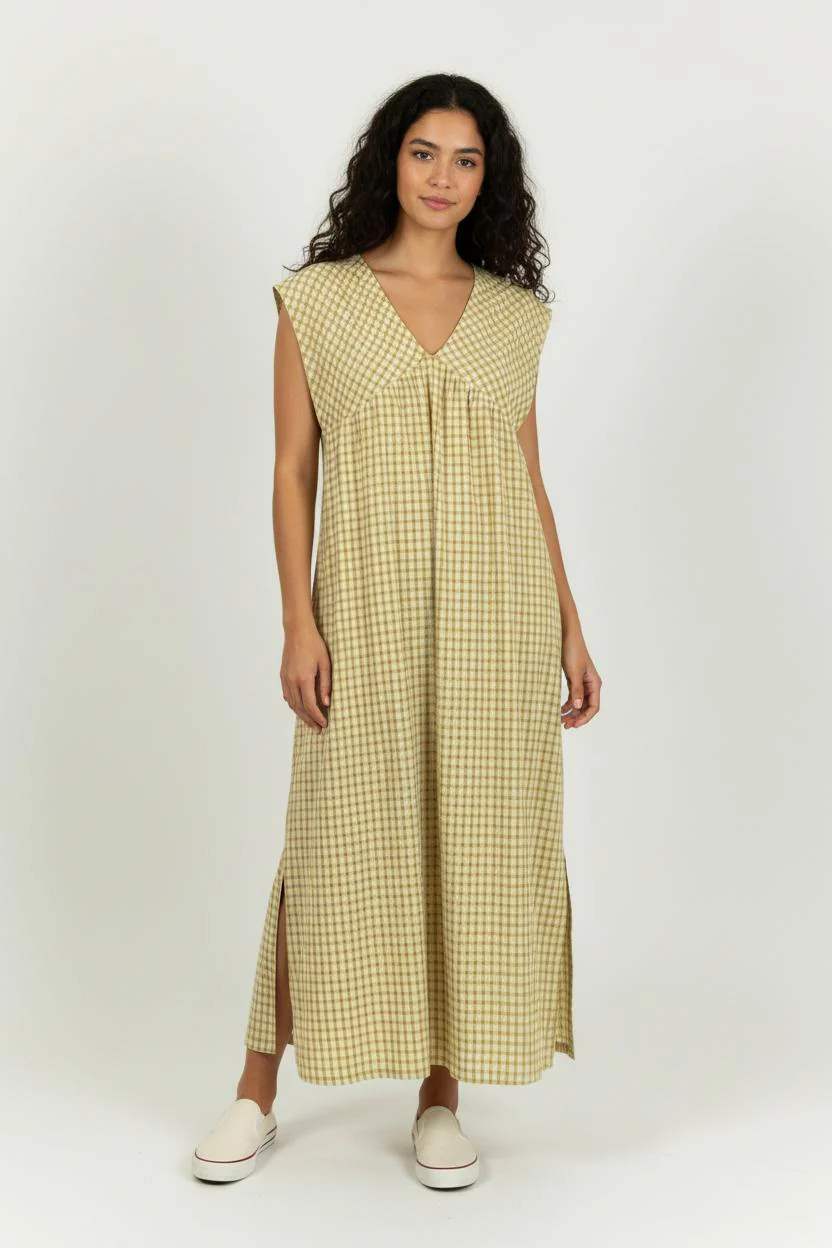 Robe Longue Jaune et Blanche - Taille M/38