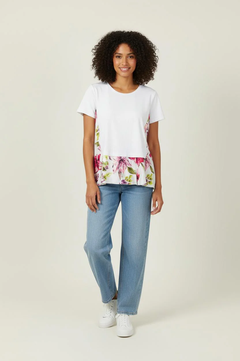 Tee-shirt Blanc et Multicolore - Taille S/36